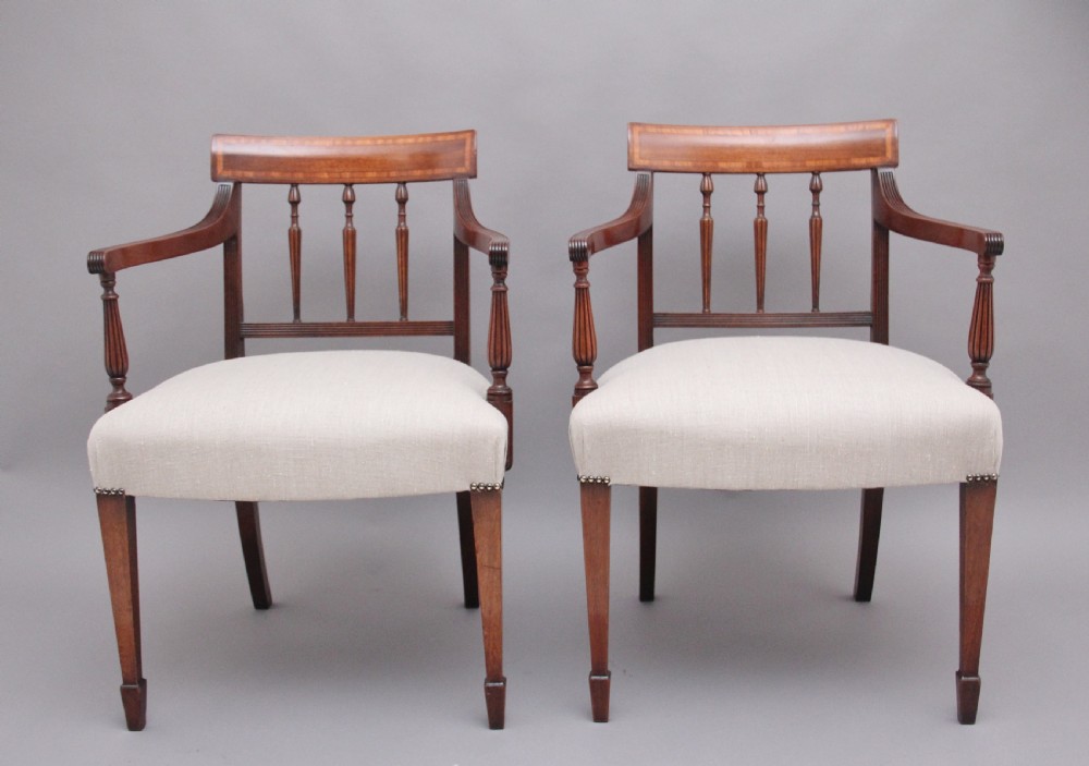 Pair of 19th Century mahogany armchairs View II