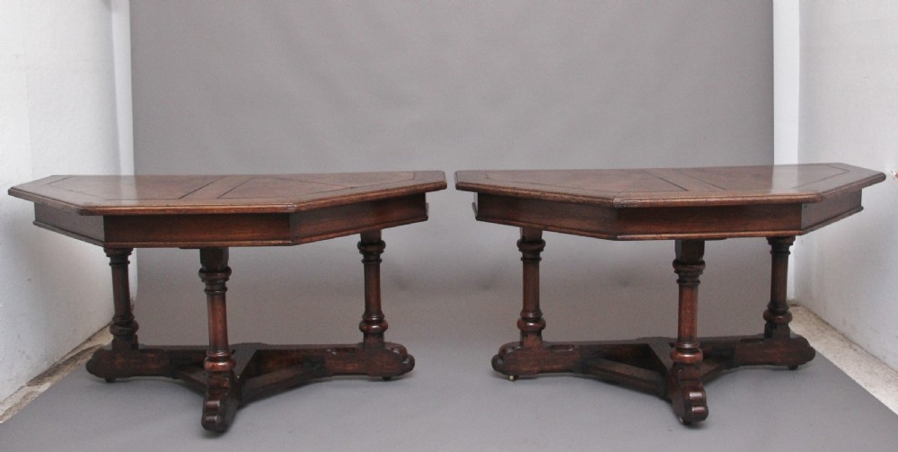 A pair of early 19th Century oak console tables View III