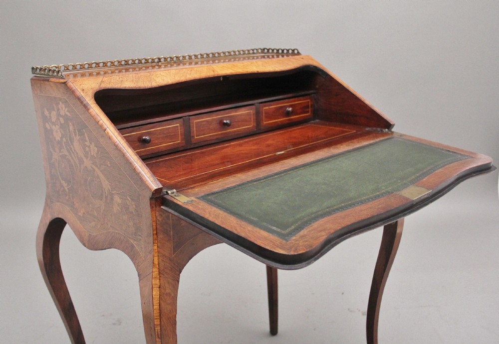A superb quality freestanding 19th Century Kingwood and marquetry inlaid bureau View III