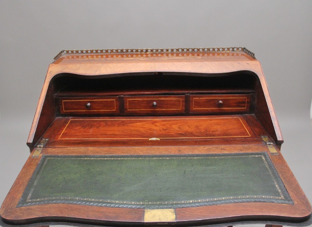 A superb quality freestanding 19th Century Kingwood and marquetry inlaid bureau View VI