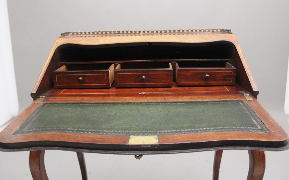 A superb quality freestanding 19th Century Kingwood and marquetry inlaid bureau View VII