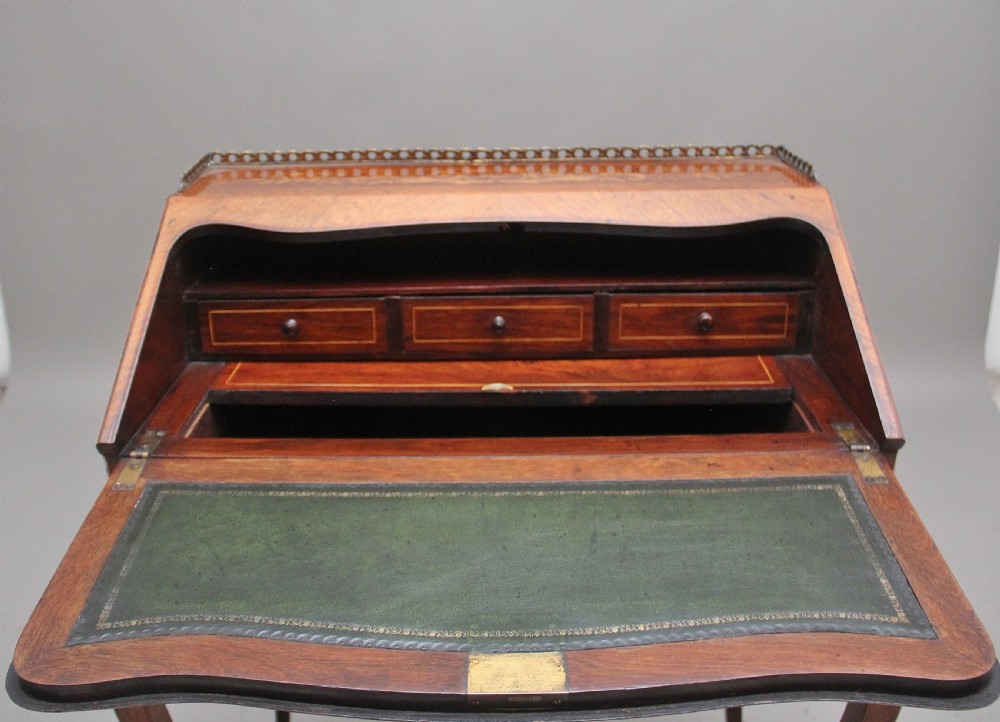 A superb quality freestanding 19th Century Kingwood and marquetry inlaid bureau View VIII