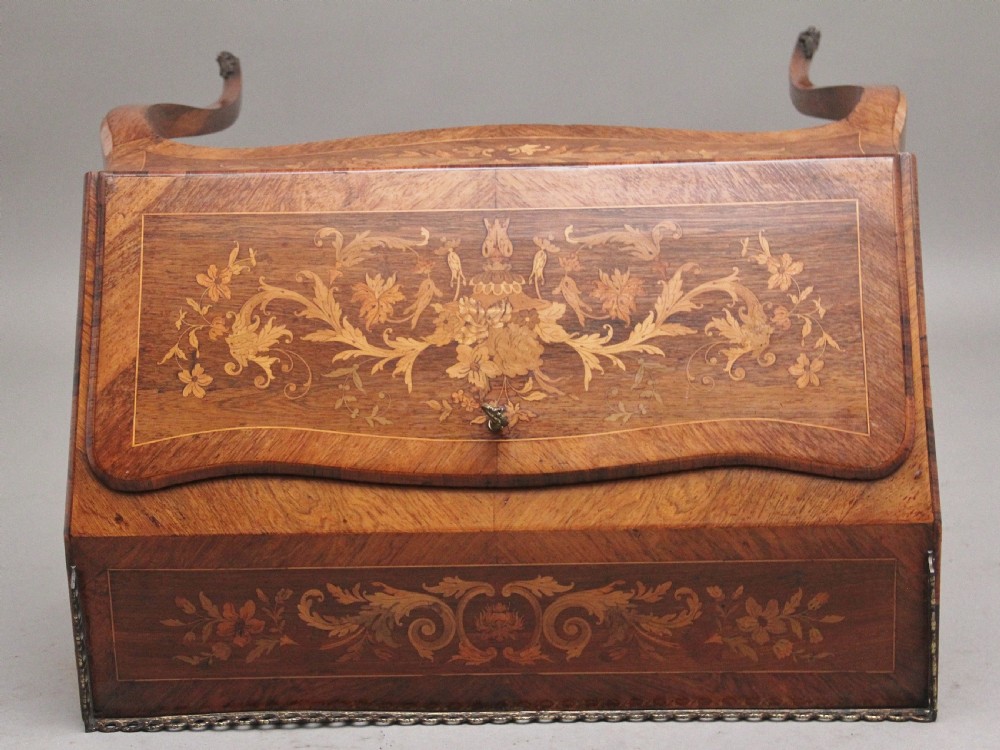 A superb quality freestanding 19th Century Kingwood and marquetry inlaid bureau View XV