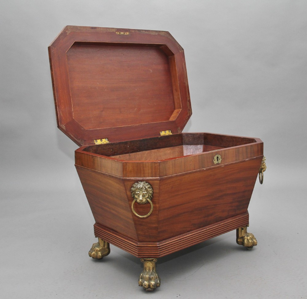 Regency mahogany sarcophagus wine cooler View II