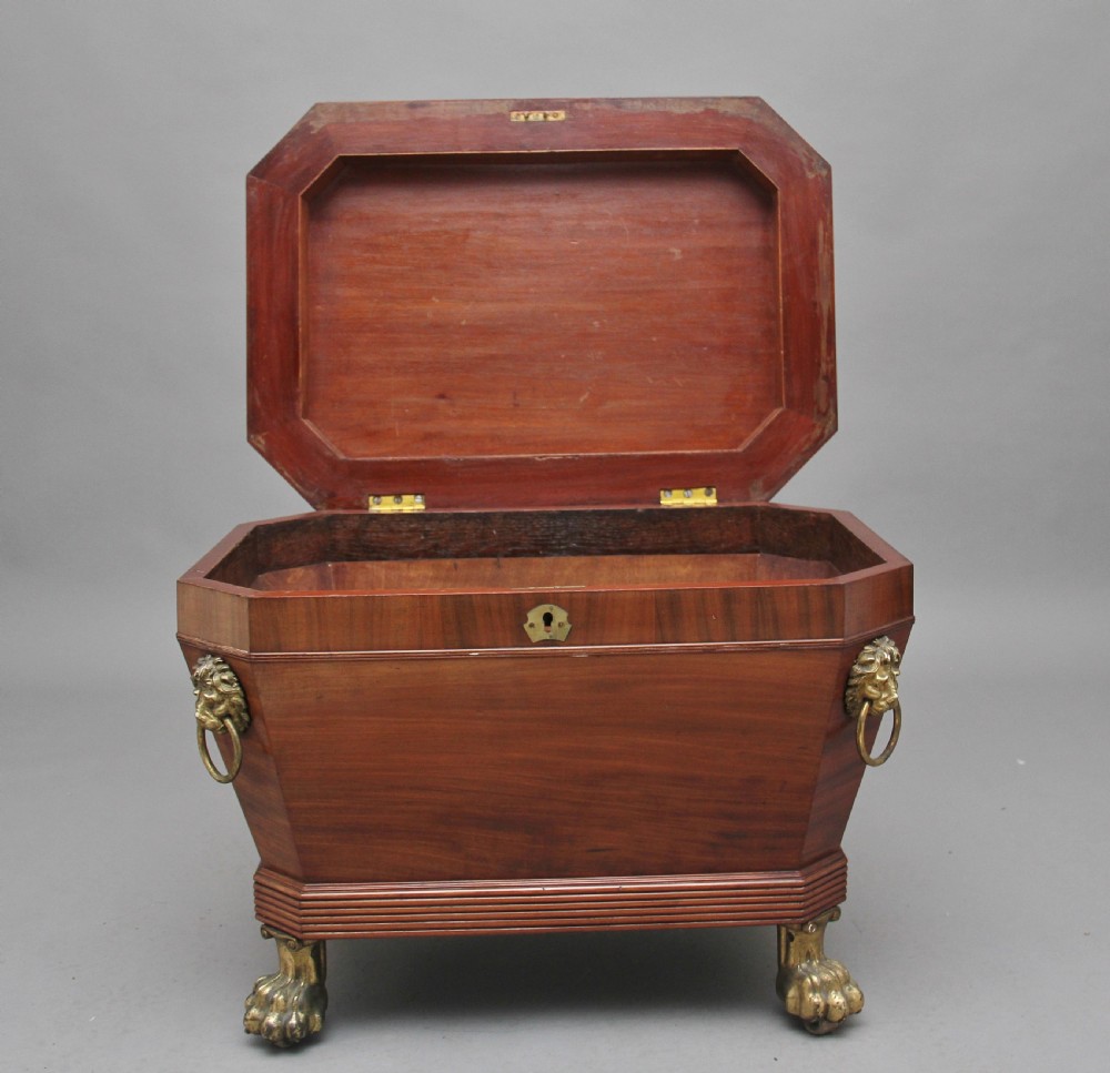 Regency mahogany sarcophagus wine cooler View IV