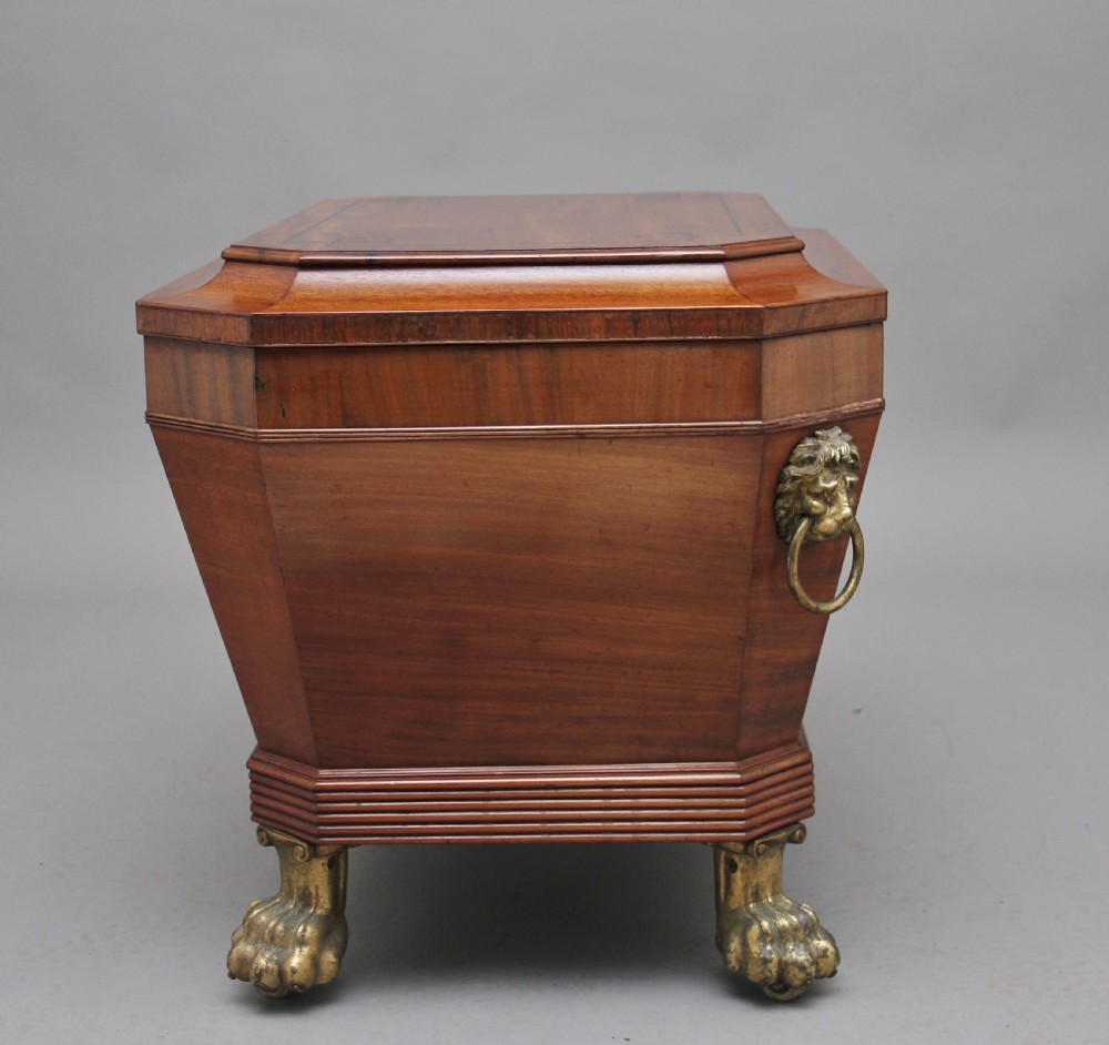 Regency mahogany sarcophagus wine cooler View V