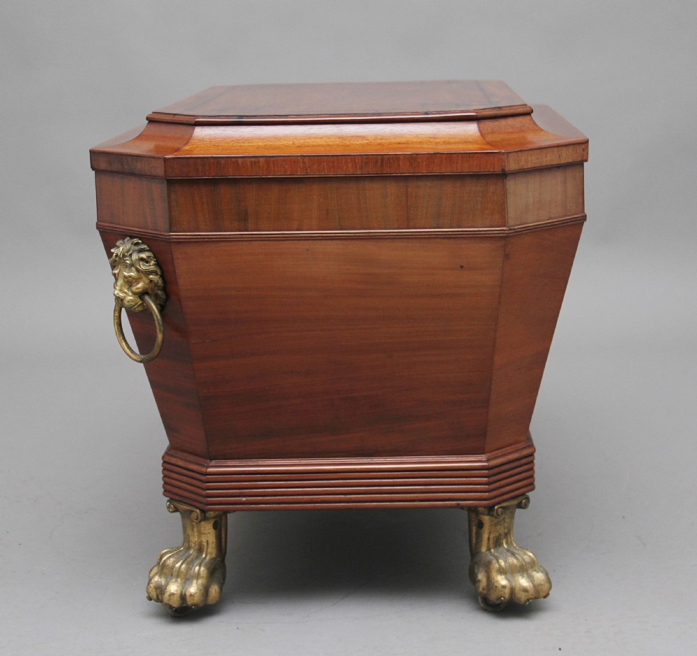 Regency mahogany sarcophagus wine cooler View VII