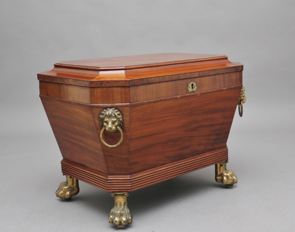 Regency mahogany sarcophagus wine cooler View XIII
