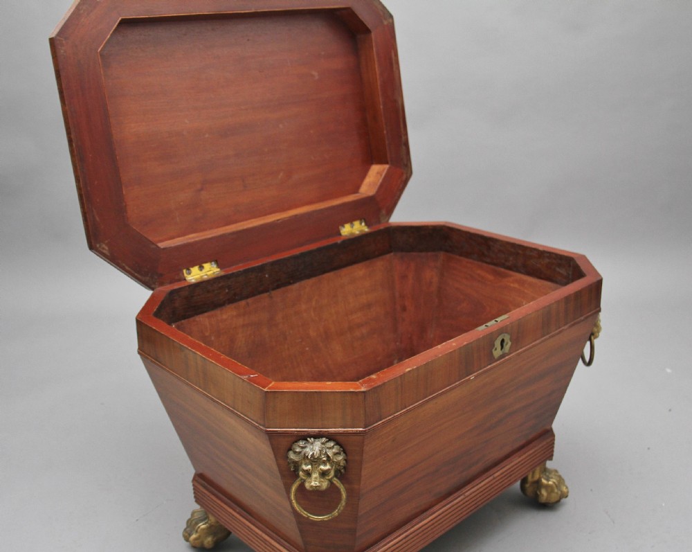 Regency mahogany sarcophagus wine cooler View XIV