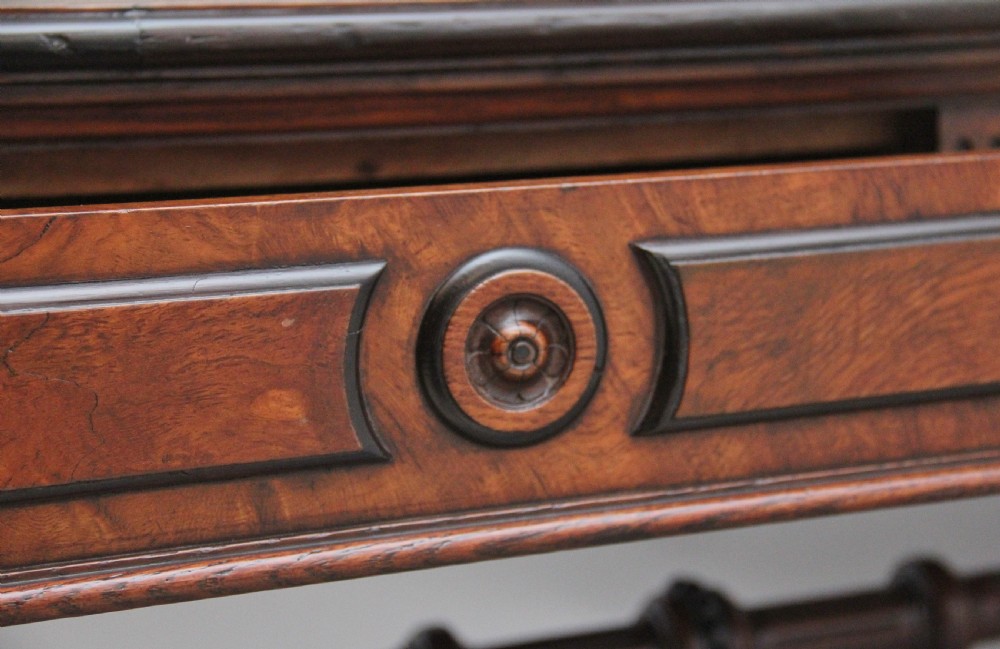 19th Century pollard oak and ebonised library table View VII