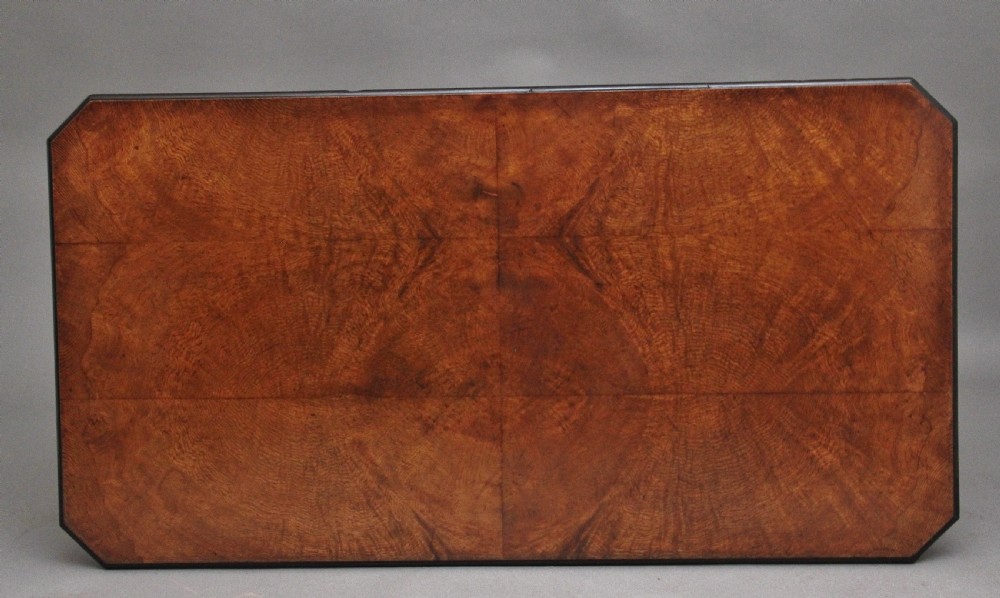 19th Century pollard oak and ebonised library table View XII