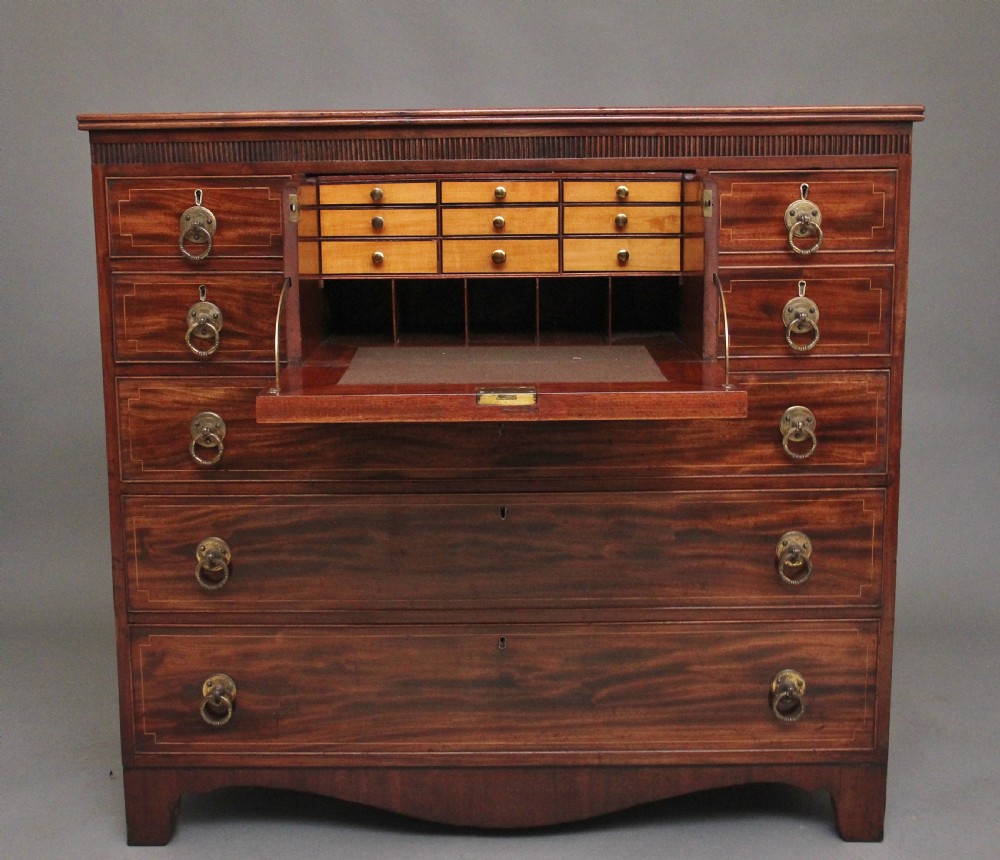 large 19th Century mahogany secretaire chest of drawers