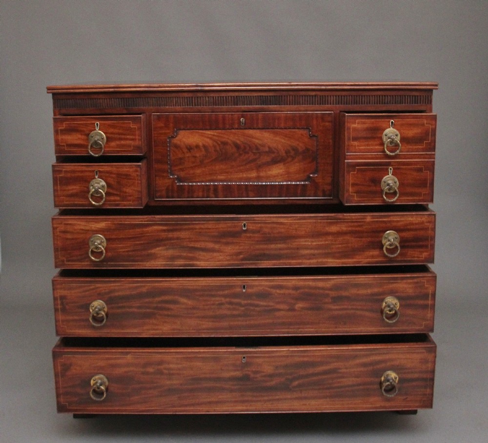 large 19th Century mahogany secretaire chest of drawers View V