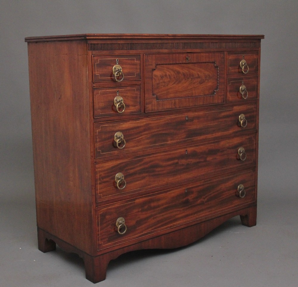 large 19th Century mahogany secretaire chest of drawers View VIII