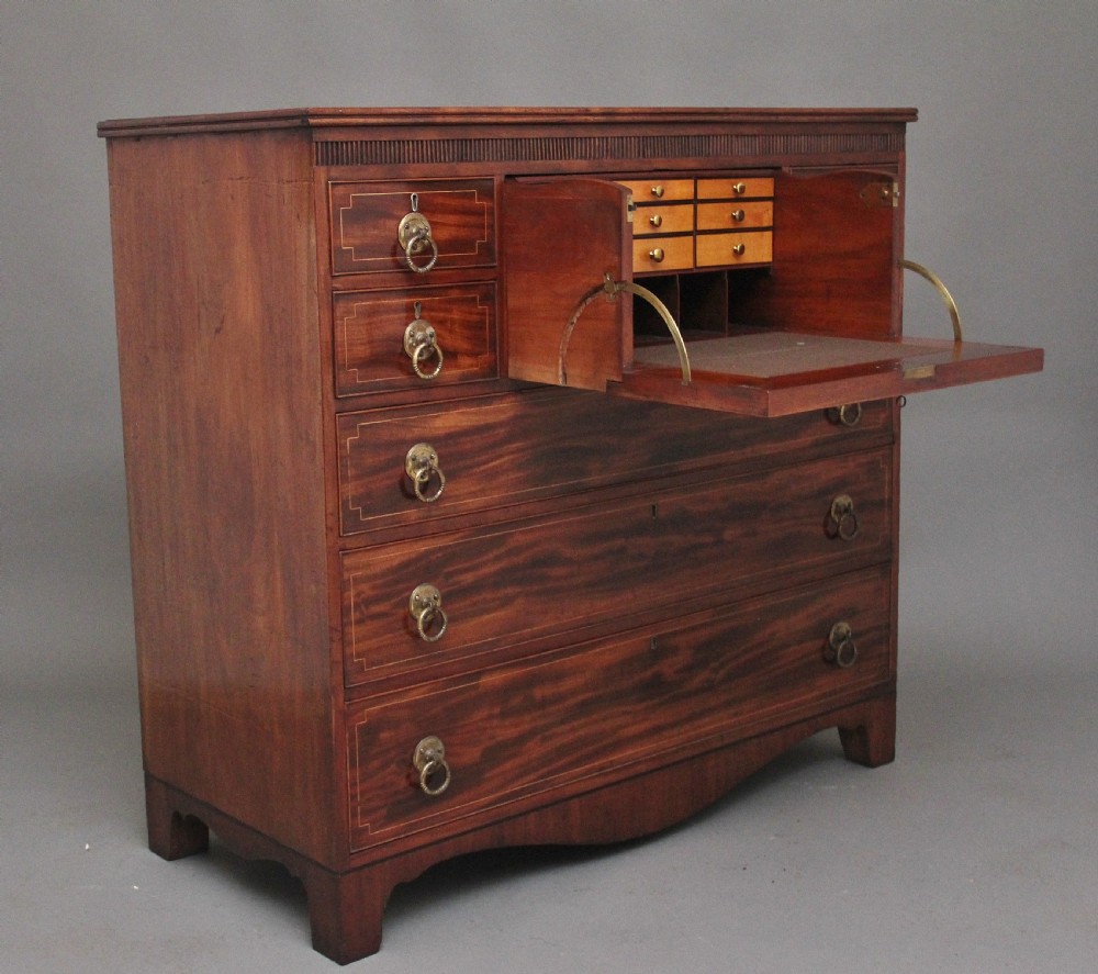 large 19th Century mahogany secretaire chest of drawers View X