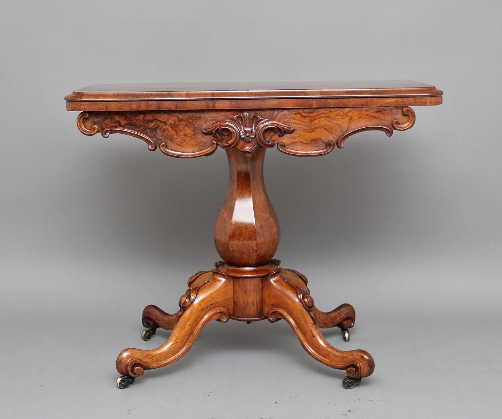 19th Century walnut card table