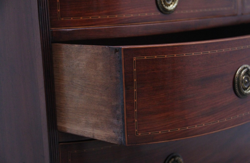 19th Century inlaid mahogany bowfront chest of drawers View VI