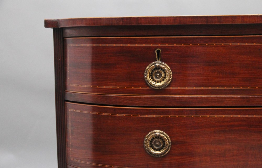 19th Century inlaid mahogany bowfront chest of drawers View VII