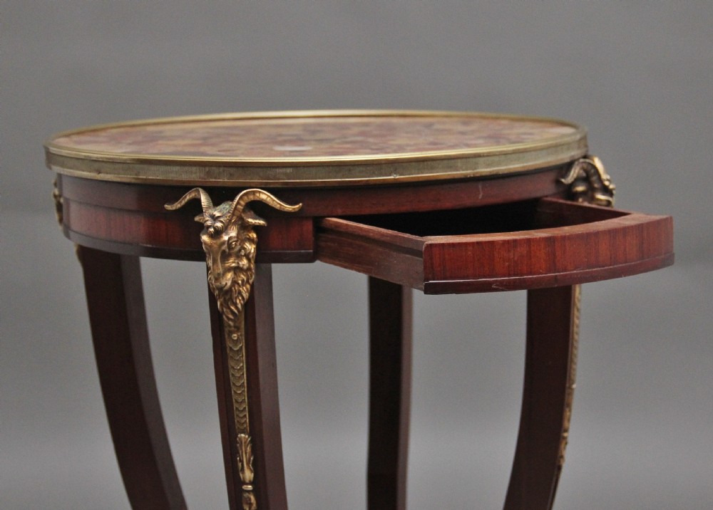 19th Century French mahogany and marble top occasional table View IV