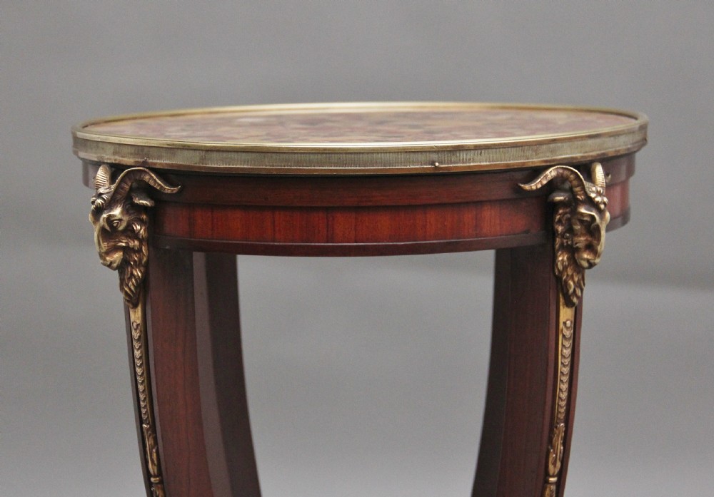 19th Century French mahogany and marble top occasional table View IX