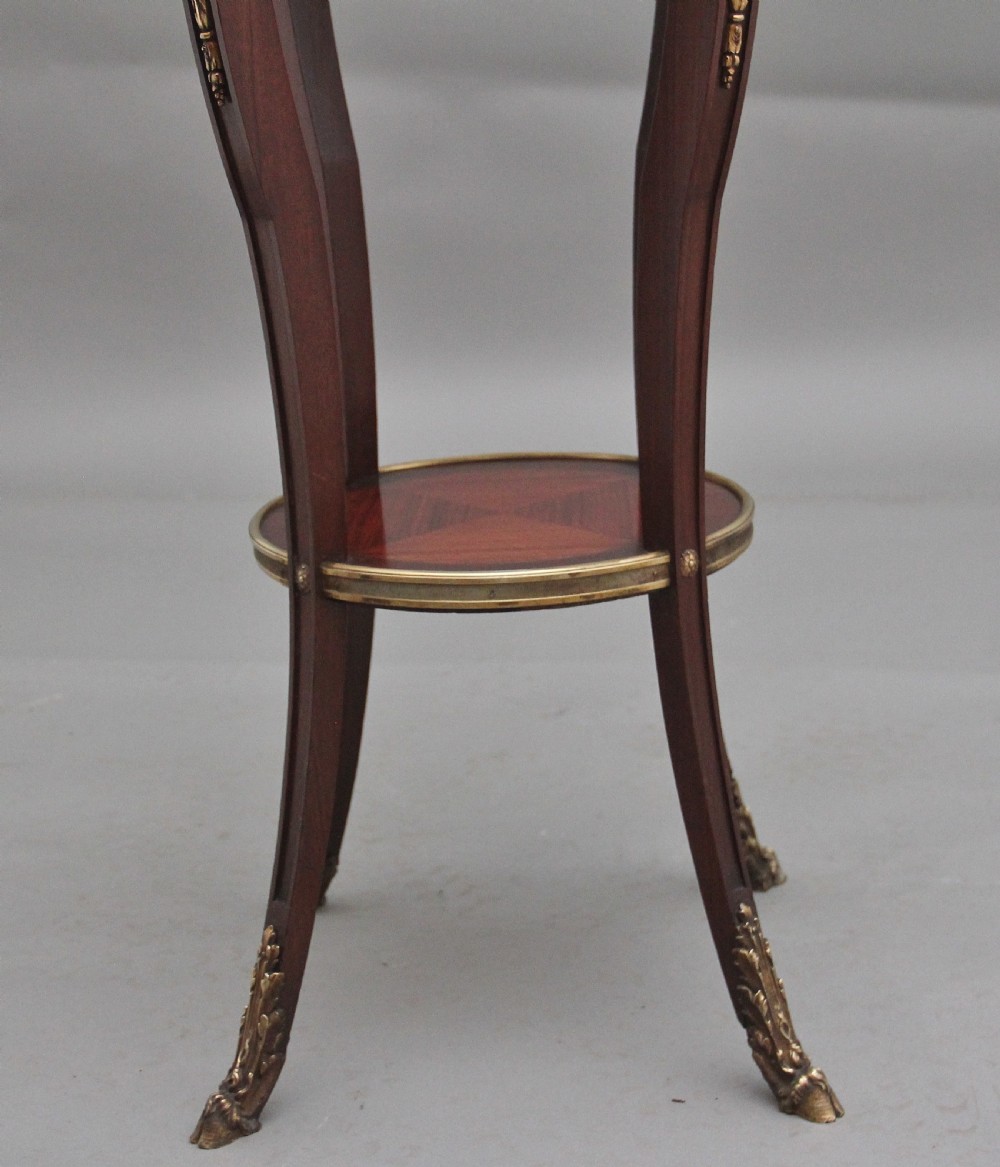 19th Century French mahogany and marble top occasional table View X