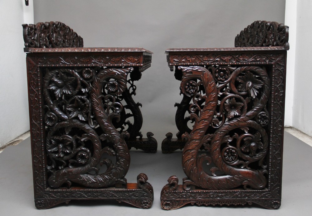 Pair of 19th Century carved console tables View III