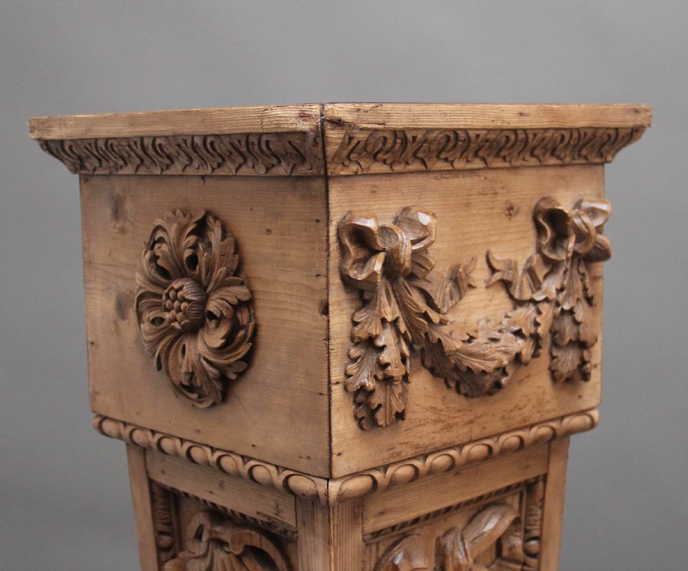 Pair 18th Century carved pine columns  View VII