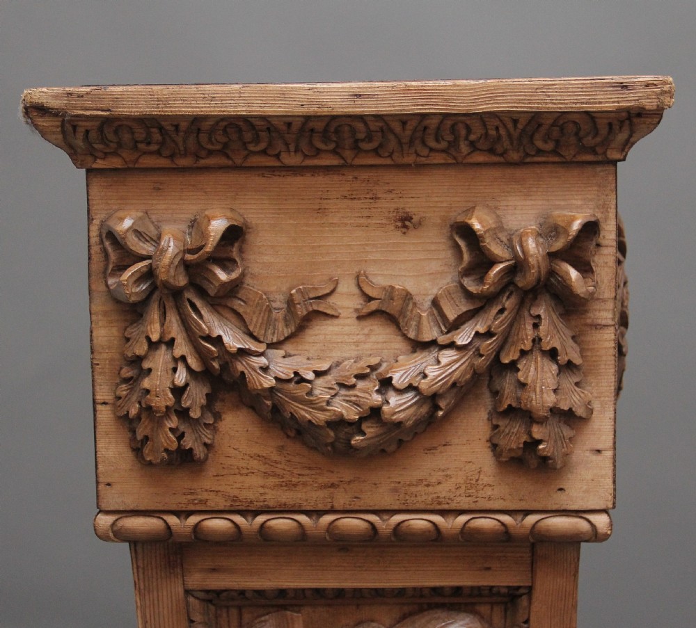 Pair 18th Century carved pine columns  View VIII