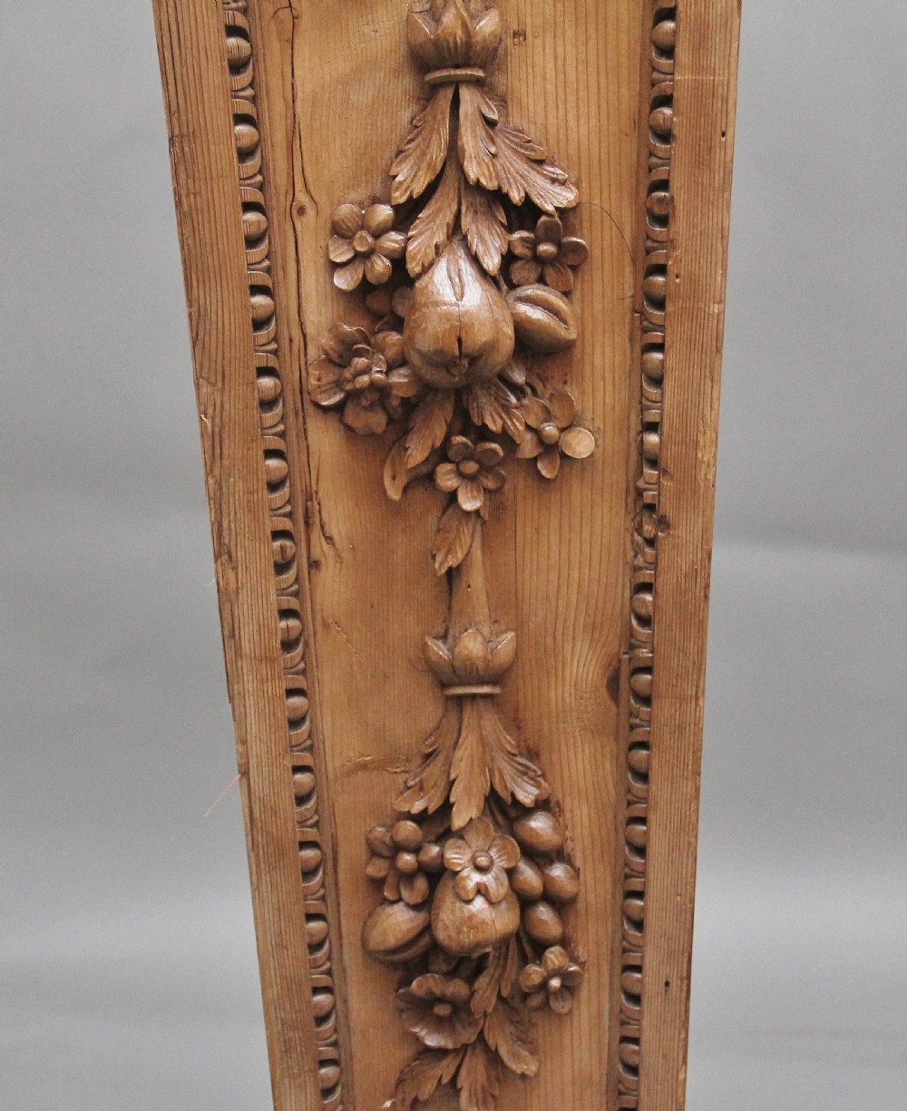 Pair 18th Century carved pine columns  View X