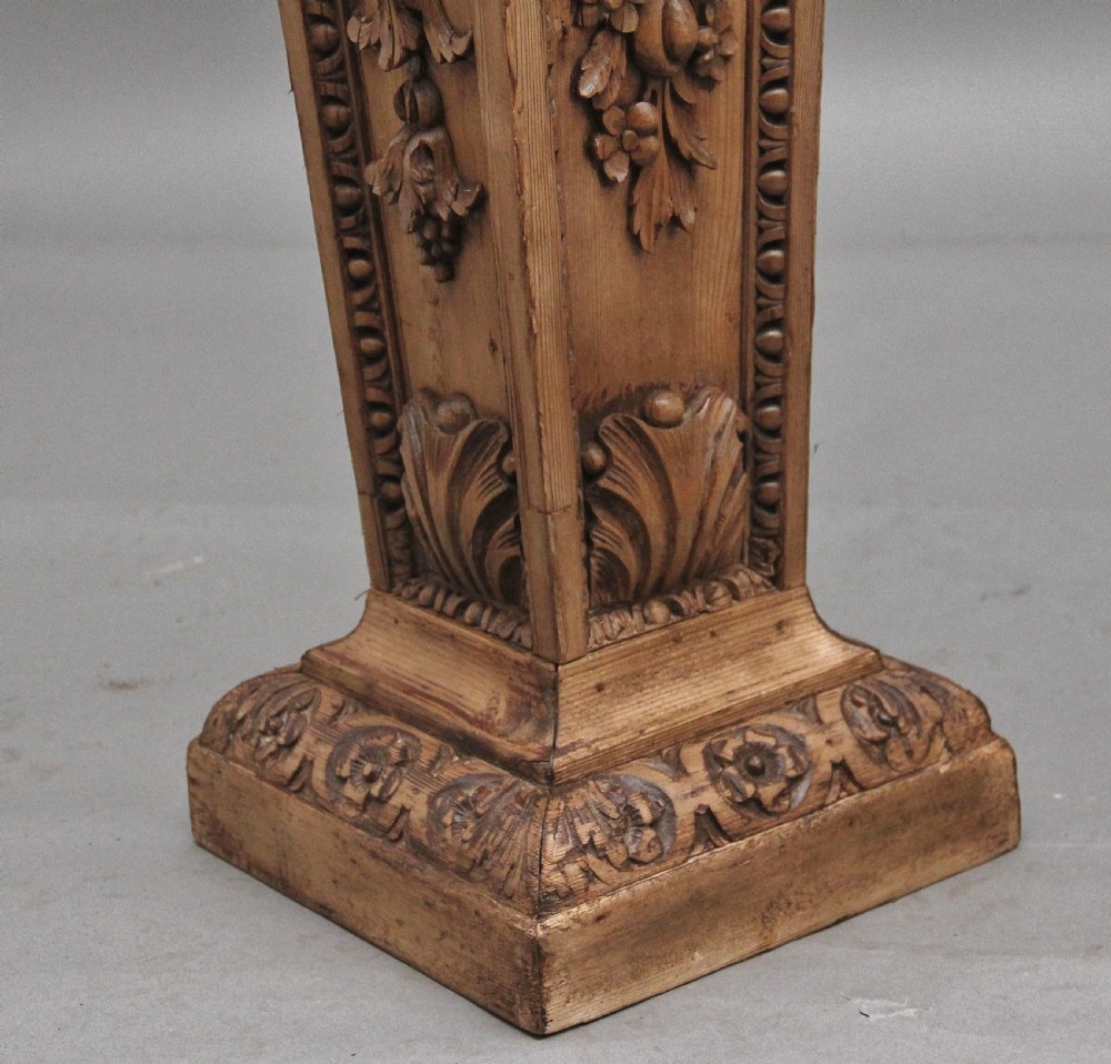 Pair 18th Century carved pine columns  View XIII