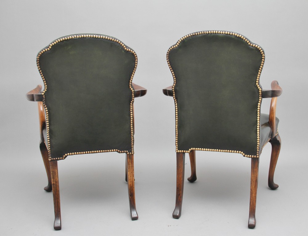 Pair of early 20th Century walnut armchairs View IV