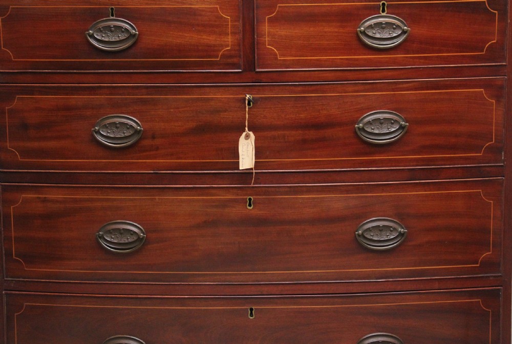 Early 19th Century inlaid mahogany bowfront chest of drawers View II
