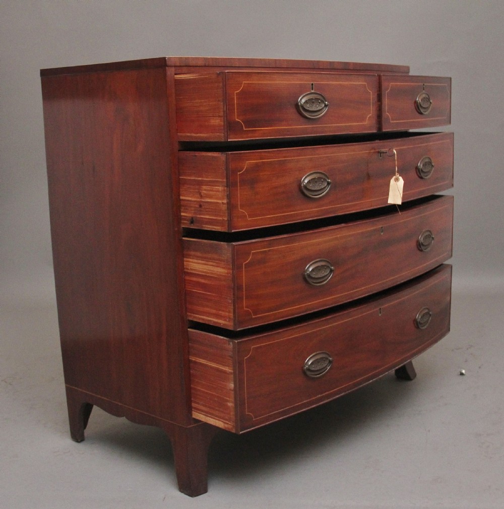 Early 19th Century inlaid mahogany bowfront chest of drawers View VI