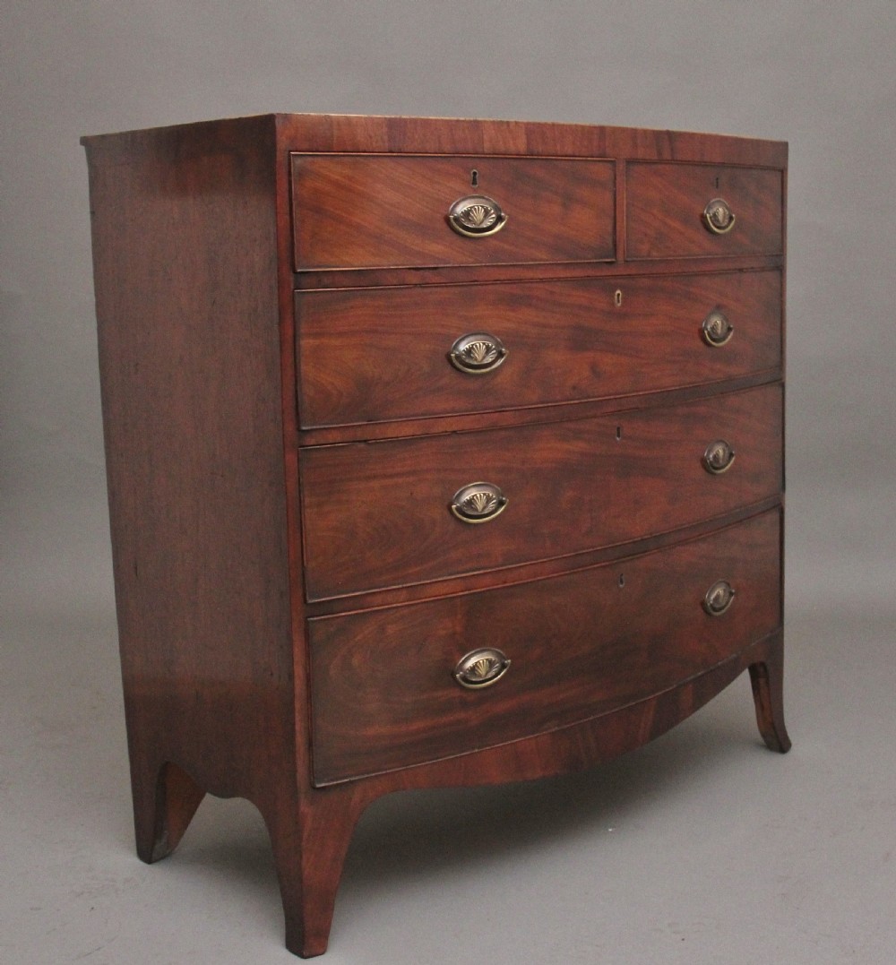 Early 19th Century mahogany bowfront chest View III