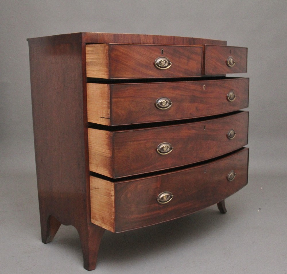 Early 19th Century mahogany bowfront chest View IV
