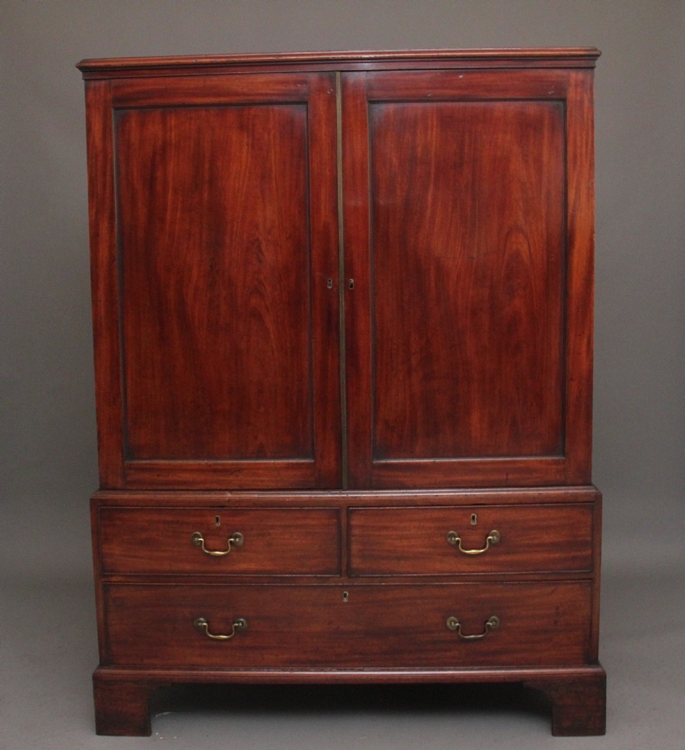 18th Century mahogany press cupboard 