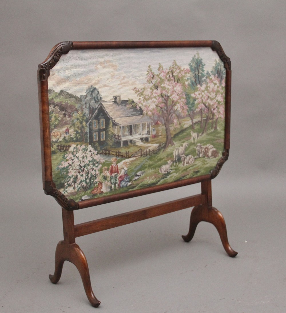 Mid 20th Century walnut fire screen table