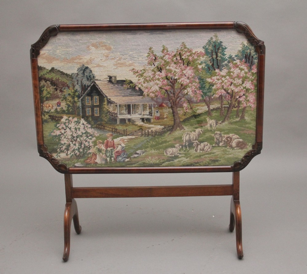 Mid 20th Century walnut fire screen table View II