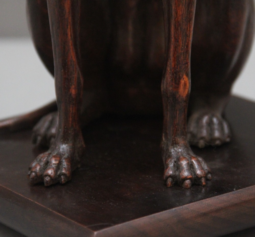 Pair early 20th Century carved oak greyhounds View XIV