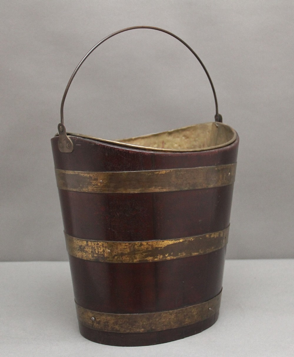 19th Century oval brass bound bucket View II