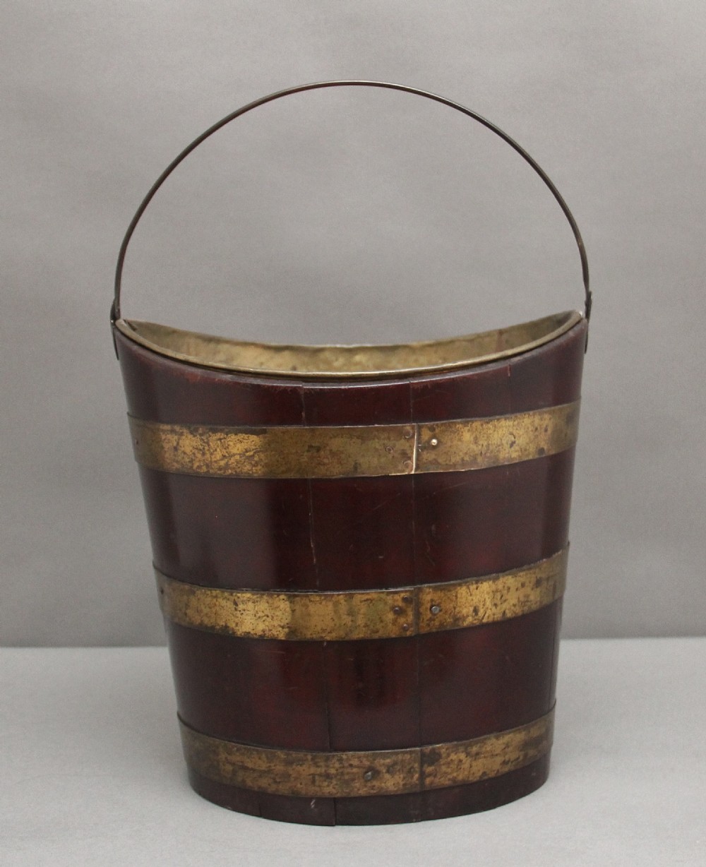 19th Century oval brass bound bucket View IV