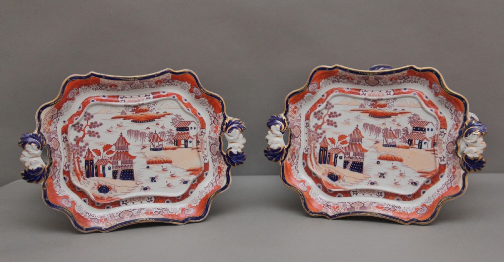Pair 19th Century Masons iron stone tureens View X