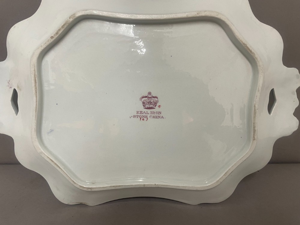Pair 19th Century Masons iron stone tureens View XVI