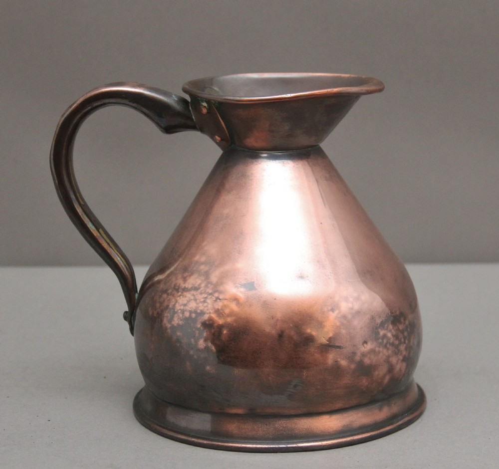 19th Century half gallon copper measuring jug View II
