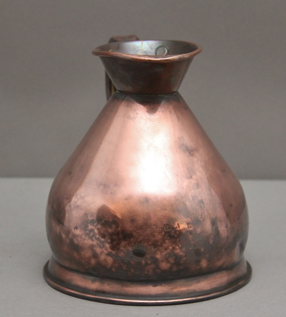 19th Century half gallon copper measuring jug View III