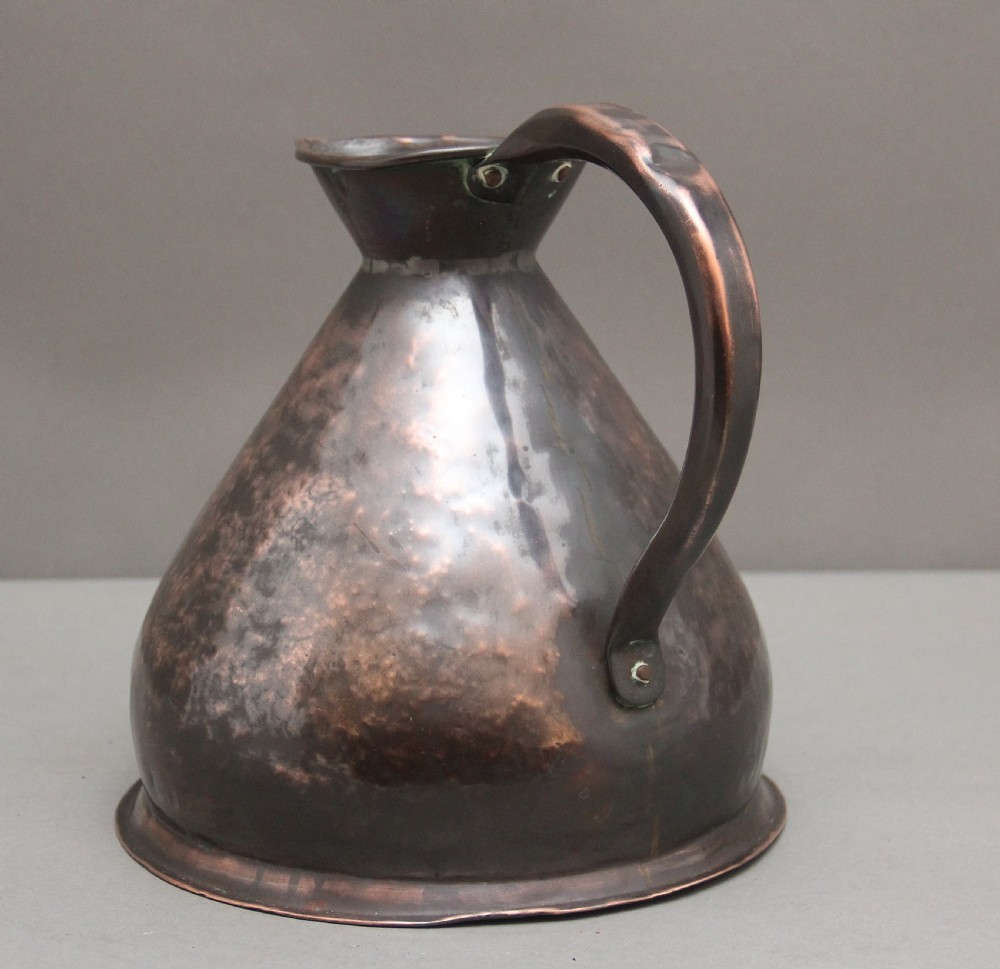 19th Century one gallon copper measuring jug View IV