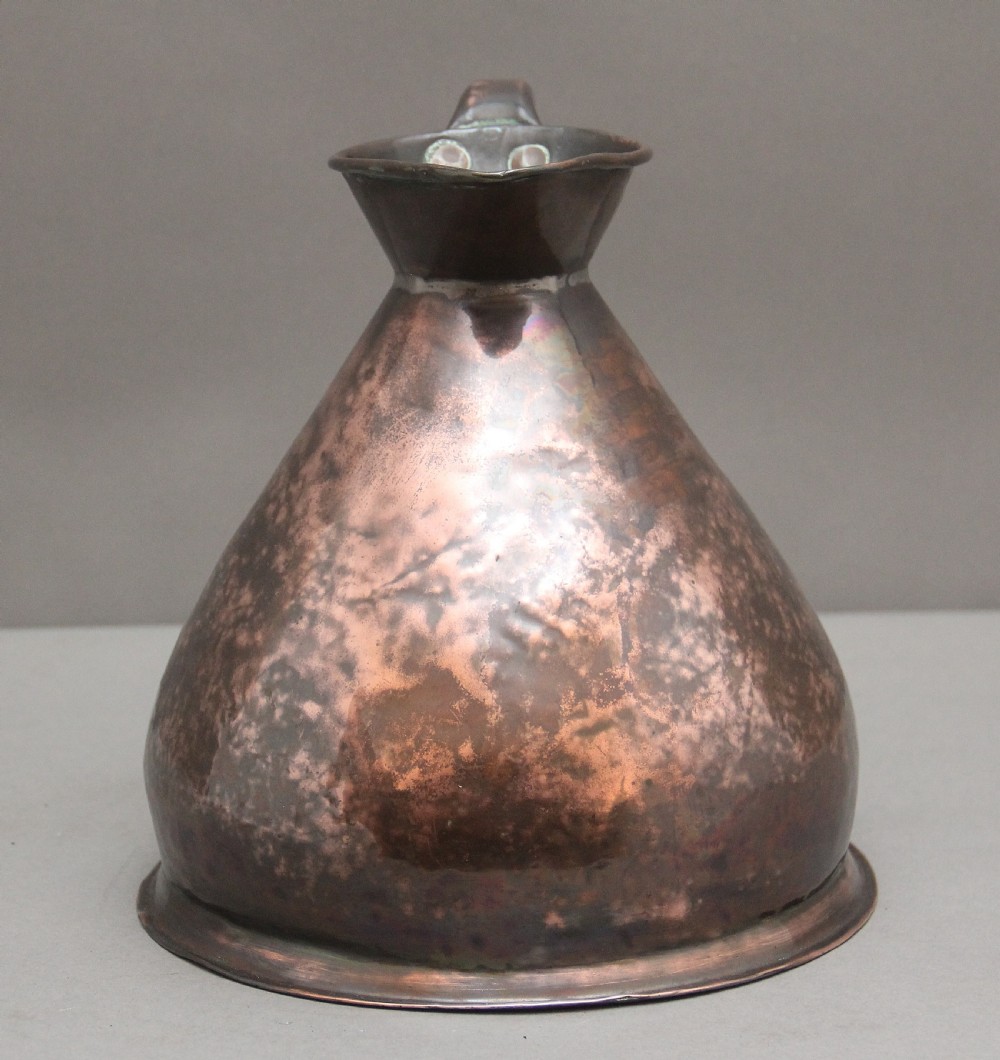 19th Century one gallon copper measuring jug View V