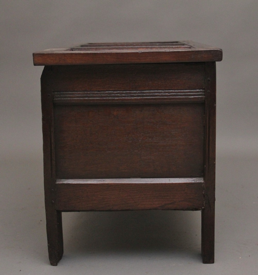 18th Century carved and inlaid oak coffer View VIII