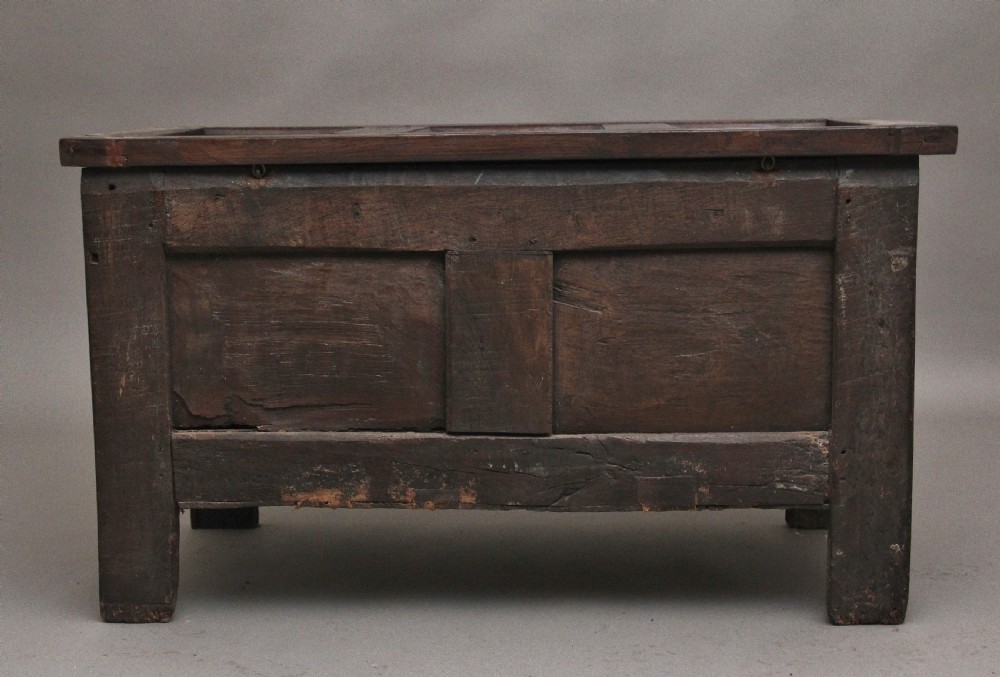 18th Century carved and inlaid oak coffer View IX