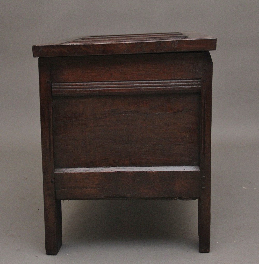 18th Century carved and inlaid oak coffer View X